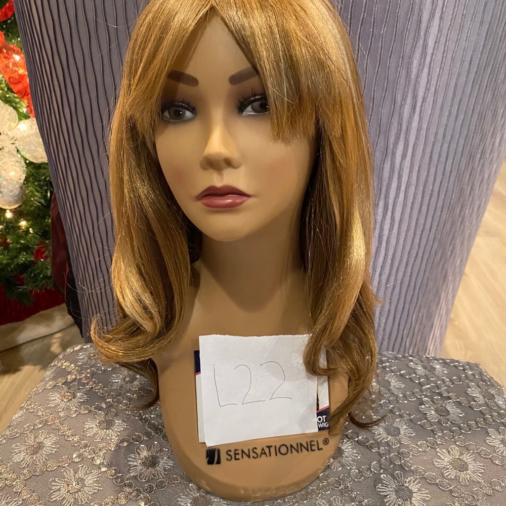 Blonde golden wavy curled hair wig - Picture 3 of 11